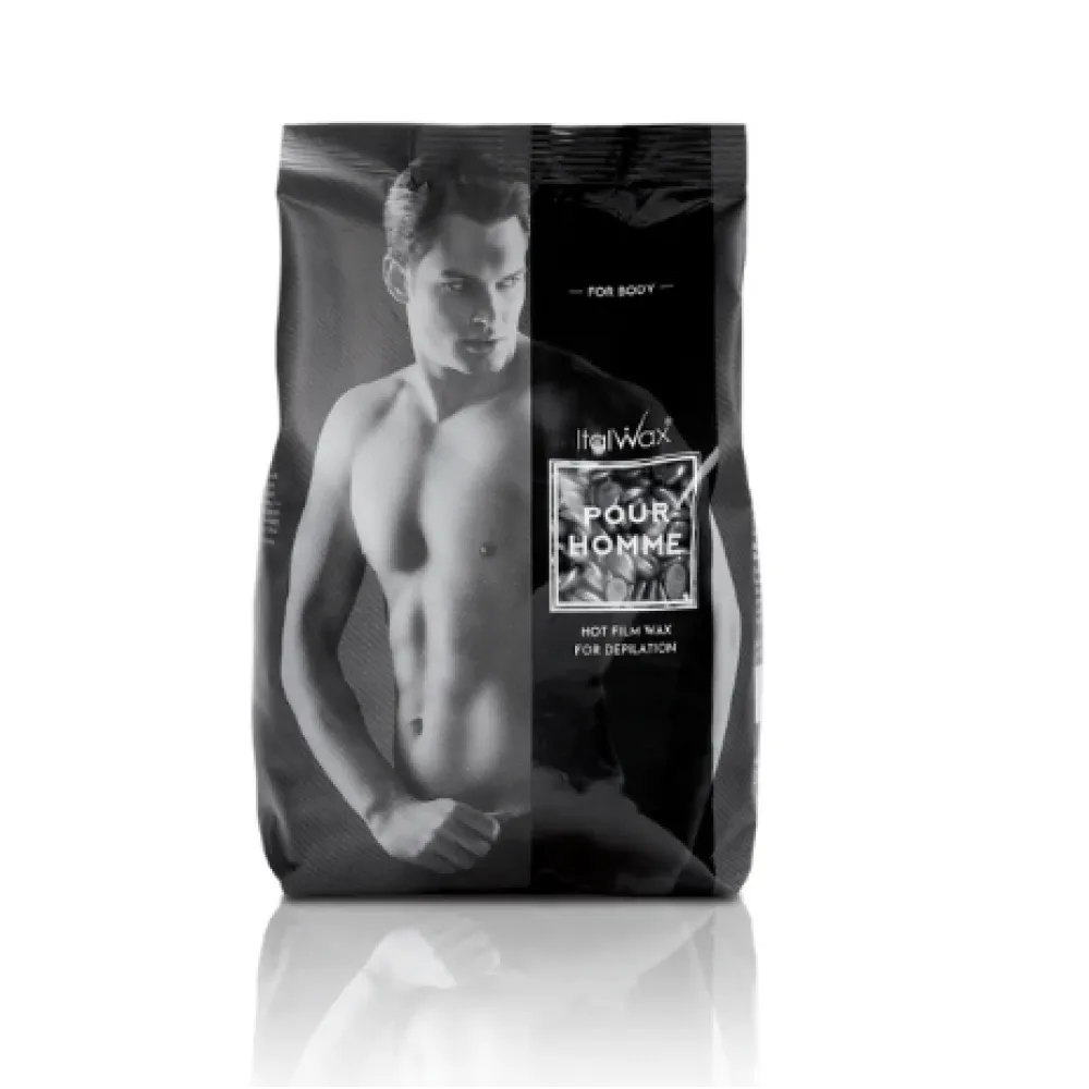 ItalWax Hot Film Wax Pour HOMME - Skaidrus plėvelinis vaškas vyrams, 1000 g